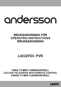 Bruksanvisning Andersson L4222FDC LED TV