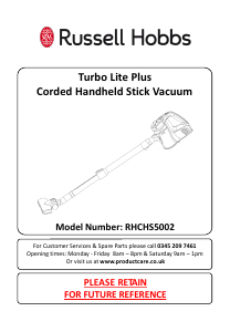 Manual Russell Hobbs RHCHS5002 Turbo Lite Plus Vacuum Cleaner