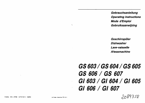 Bedienungsanleitung Elektra Bregenz GI 603 B Geschirrspüler