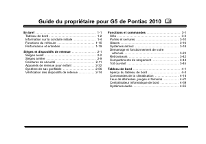 Mode d’emploi Pontiac G5 (2010)