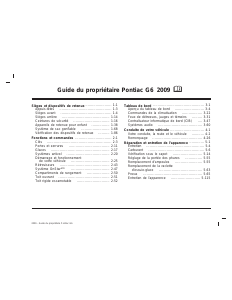 Mode d’emploi Pontiac G6 (2009)