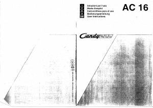 Manuale Candy LB AC 16 Lavatrice