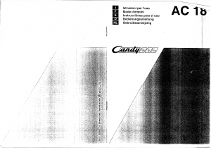 Manuale Candy LB AC 18 Lavatrice