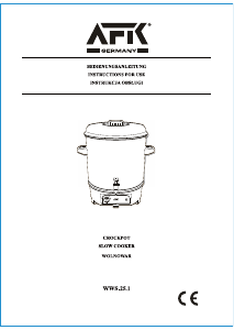 Manual AFK WWS-25.1 Slow Cooker