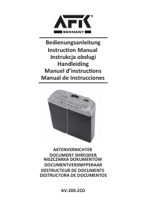 Instrukcja AFK AV-200.2CD Niszczarka