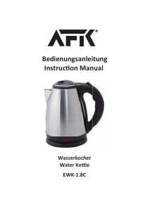 Bedienungsanleitung AFK EWK-1.8C Wasserkocher