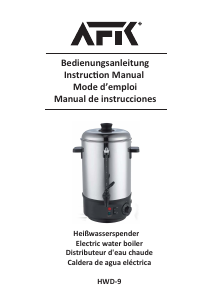 Handleiding AFK HWD-9 Waterkoker