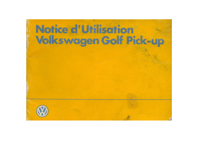 Mode d’emploi Volkswagen Golf Pick-Up (1983)