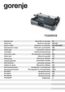 Manuál Gorenje TG2000CB Stolní gril