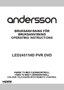 Manual Andersson LED24511HD PVR DVD LED Television