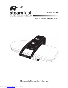 Manual Steamfast SF-680 Ironing System
