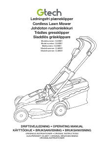 Brugsanvisning Gtech CLM001 Plæneklipper