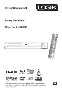 Manual Logik LBD2000 Blu-ray Player