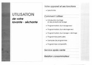 Mode d’emploi Vedette LST105 Lave-linge séchant