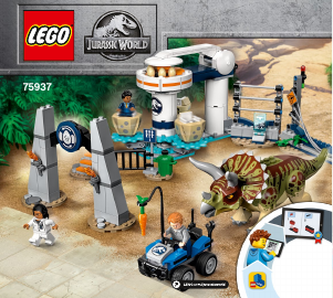 Instrukcja Lego set 75937 Jurassic World Atak triceratopsa