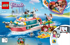 Kullanım kılavuzu Lego set 41381 Friends Kurtarma Görevi Teknesi