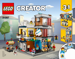 Vadovas Lego set 31097 Creator Miestelio gyvūnų parduotuvė ir kavinė