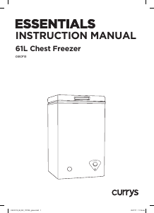 Manual Currys Essentials C61CF13 Freezer