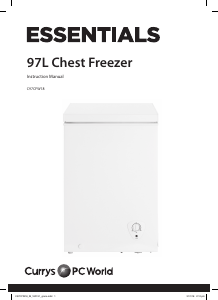 Manual Currys Essentials C97CFW18 Freezer