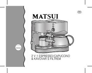 Manuál Matsui MCE100 Kávovar