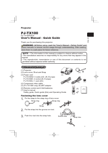 Manual Hitachi PJ-TX100 Projector