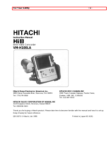 Handleiding Hitachi VM-H100LA Camcorder