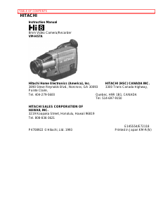 Manual Hitachi VM-H57A Camcorder