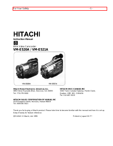 Handleiding Hitachi VM-E520A Camcorder