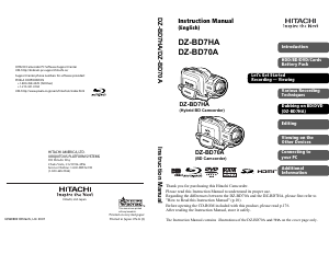 Handleiding Hitachi DZ-BD7HA Camcorder