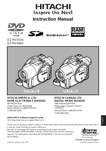 Manual Hitachi DZ-MV580A Camcorder