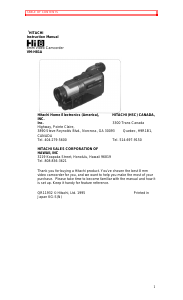 Manual Hitachi VM-H81A Camcorder