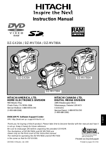 Handleiding Hitachi DZ-GX20A Camcorder