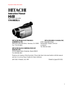 Manual Hitachi VM-E835LA Camcorder