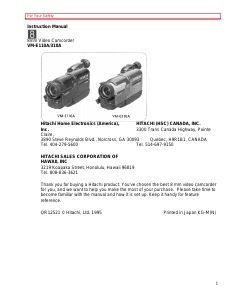 Handleiding Hitachi VM-E110A Camcorder