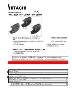 Handleiding Hitachi VM-1800A Camcorder