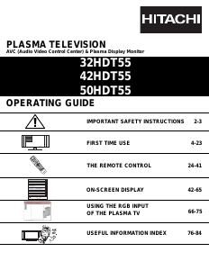 Manual Hitachi 32HDT55 Plasma Television