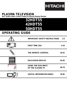 Handleiding Hitachi 50HDT55 Plasma televisie