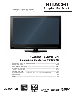 Manual Hitachi P50S602 Plasma Television