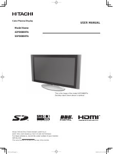 Manual Hitachi 55PD8800 Plasma Television