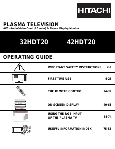 Handleiding Hitachi 42HDT20 Plasma televisie