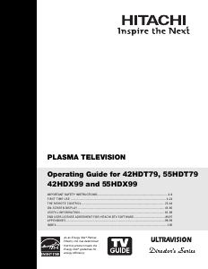 Manual Hitachi 42HDT79 Plasma Television