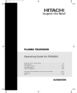 Manual Hitachi P50S601 Plasma Television