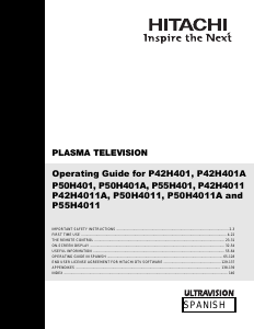 Manual Hitachi P55H401 Plasma Television