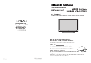 Handleiding Hitachi CMP4120HDUS Plasma monitor