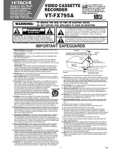 Manual Hitachi VT-FX795A Video recorder