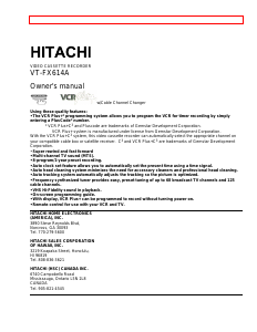 Manual Hitachi VT-FX614A Video recorder