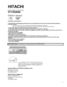 Manual Hitachi VT-FX6404A Video recorder