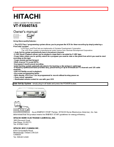 Manual Hitachi VT-FX6407AS Video recorder