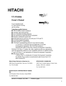 Manual Hitachi VT-FX616A Video recorder