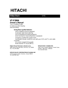 Manual Hitachi VT-F390A Video recorder